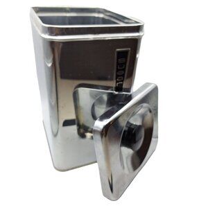 Lincoln Beauty Ware Chrome Canister Sugar USA Deco Retro MCM 1950s Metal Tin Lid